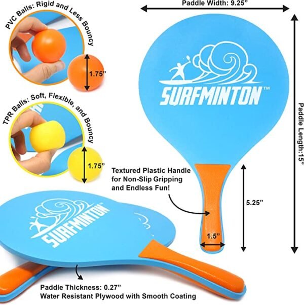 Classic Beach Tennis Wooden Paddle Game Set |Paradise Island Hurghada